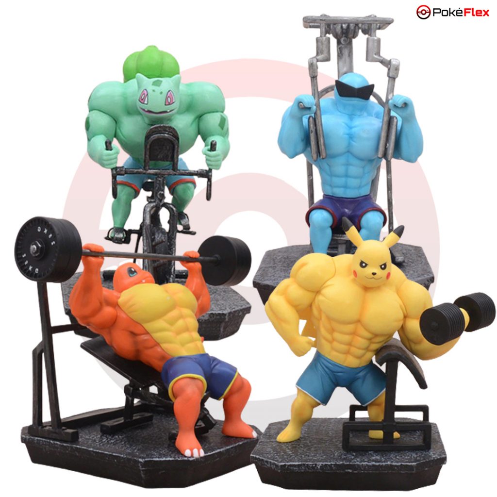 Pokémon Fitness Gym Weightlifting Action Figures PokéFlex